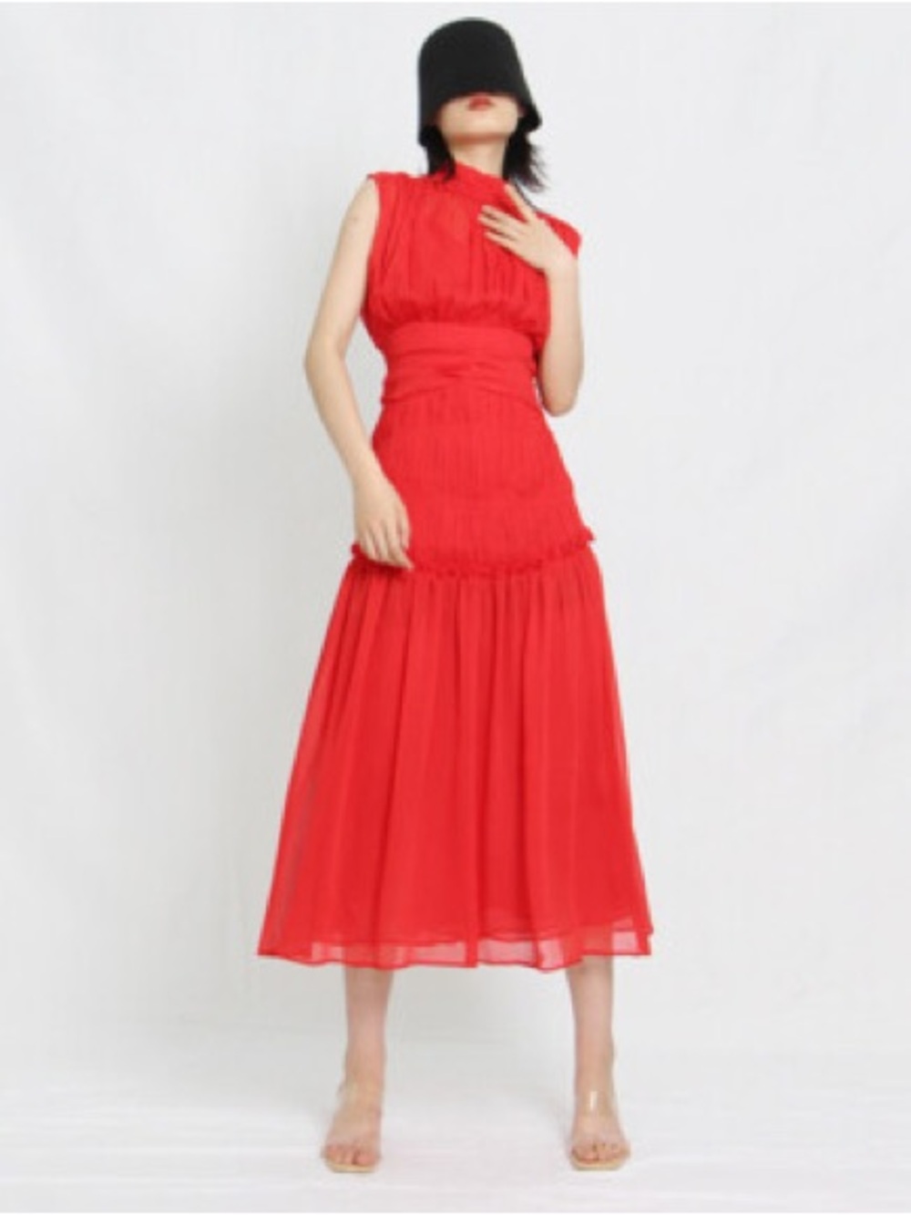 Sleeveless Chiffon Midi Dress